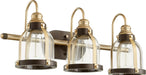 Quorum Home Quorum - 586-3-8086 - Three Light Vanity - Aged Brass w/ Oiled Bronze