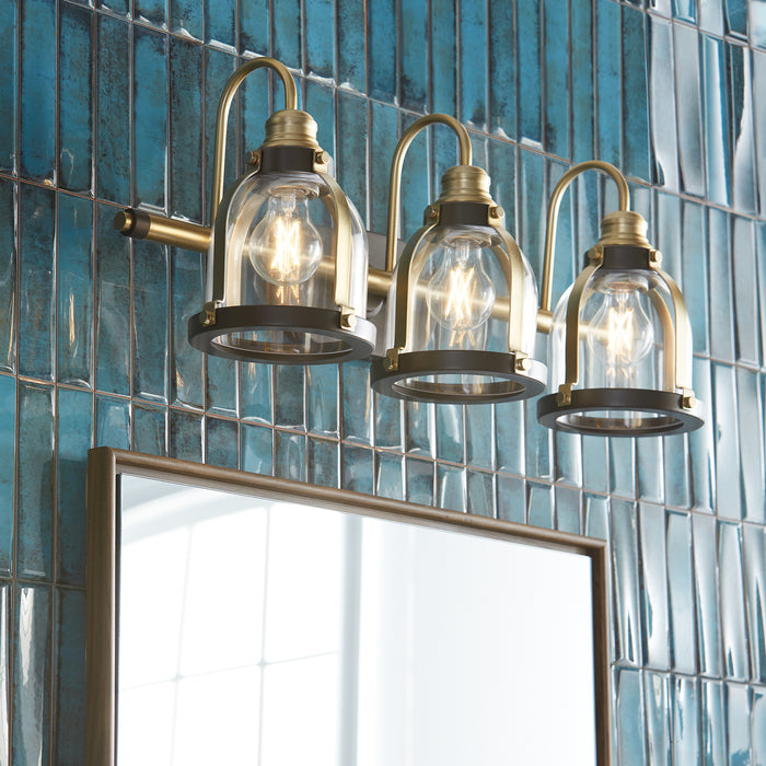 Quorum Home Quorum - 586-3-8086 - Three Light Vanity - Aged Brass w/ Oiled Bronze