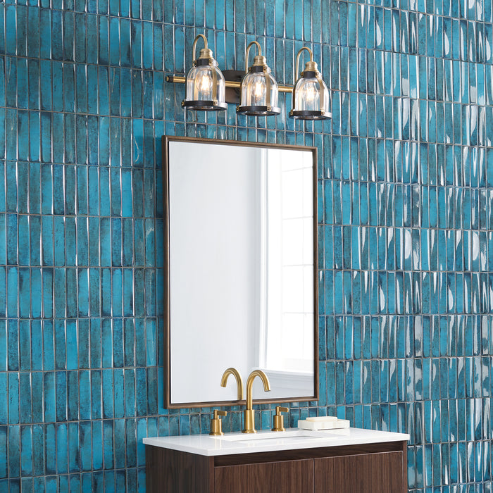 Quorum Home Quorum - 586-3-8086 - Three Light Vanity - Aged Brass w/ Oiled Bronze