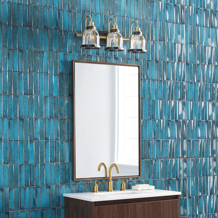 Quorum Home Quorum - 586-3-8086 - Three Light Vanity - Aged Brass w/ Oiled Bronze