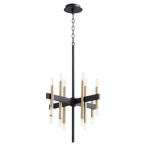 Quorum Home Quorum - 60-16-6980 - 16 Light Chandelier - Textured Black w/ Aged Brass