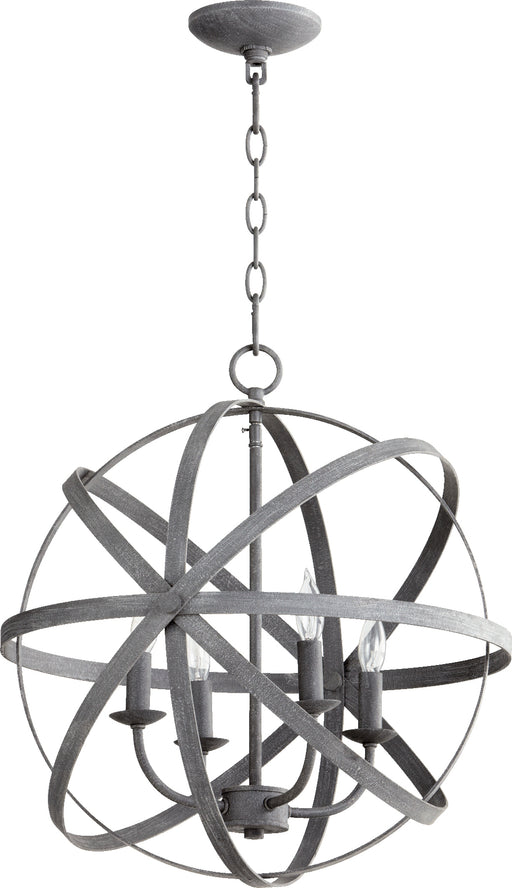 Quorum Home Quorum - 6009-4-17 - Four Light Chandelier - Zinc