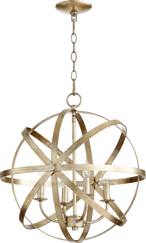 Quorum Home Quorum - 6009-4-60 - Four Light Chandelier - Aged Silver Leaf
