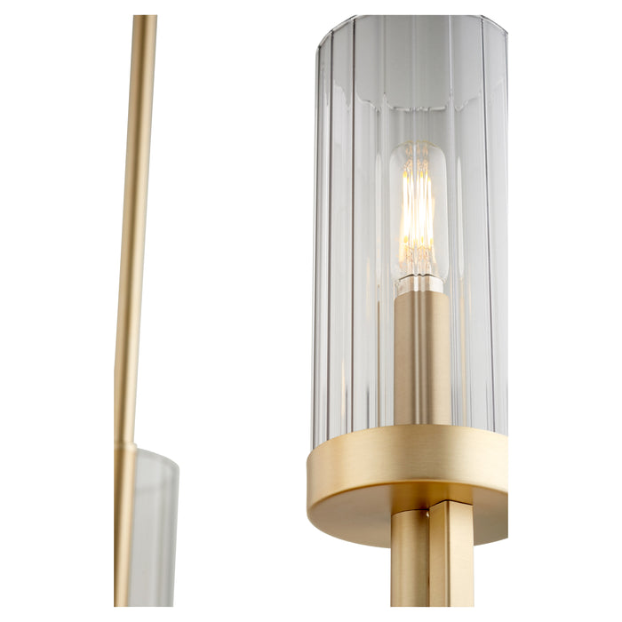Quorum Home Quorum - 601-5-80 - Five Light Chandelier - Aged Brass w/ Smoke Fluted Glass