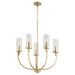 Quorum Home Quorum - 601-5-80 - Five Light Chandelier - Aged Brass w/ Smoke Fluted Glass