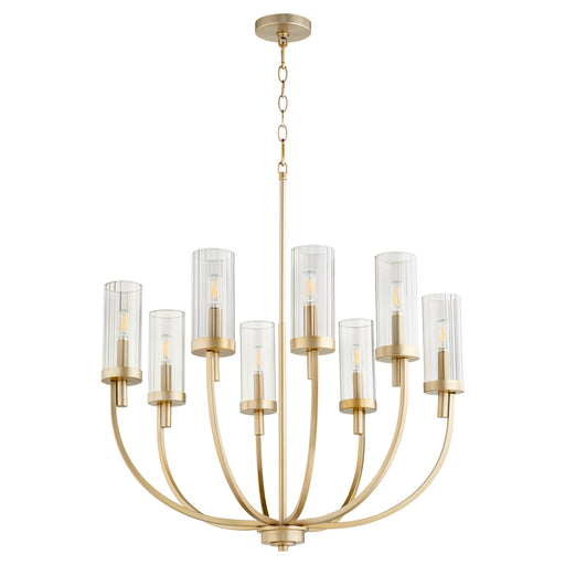 Quorum Home Quorum - 601-8-80 - Eight Light Chandelier - Aged Brass w/ Smoke Fluted Glass