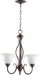 Quorum Home Quorum - 6010-3-186 - Three Light Chandelier - Oiled Bronze w/ Satin Opal