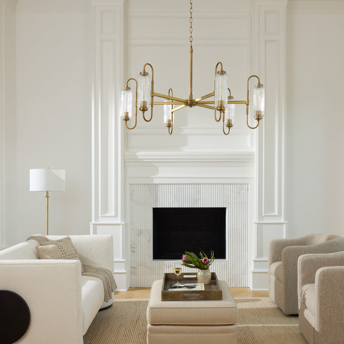 WHITMIRE 8 Light Chandelier - Brushed Brass