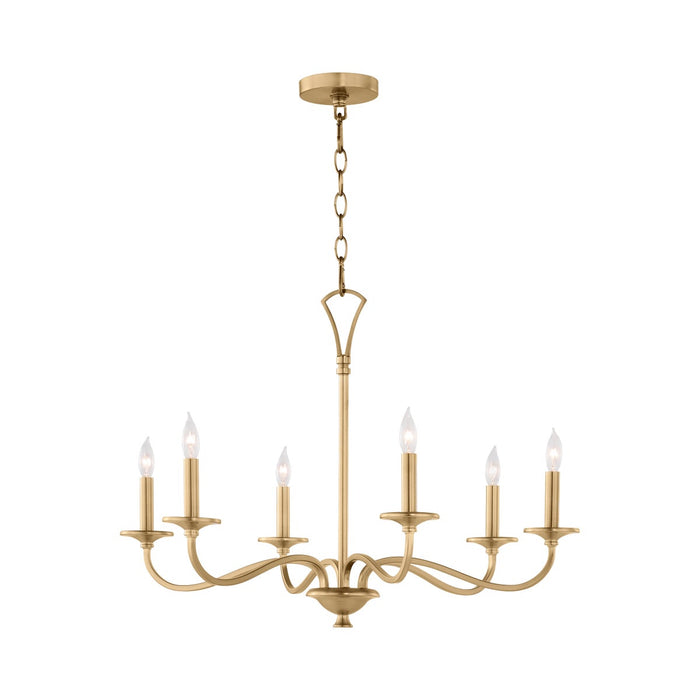 MARYSE 6 Light Chandelier - Aged Brass
