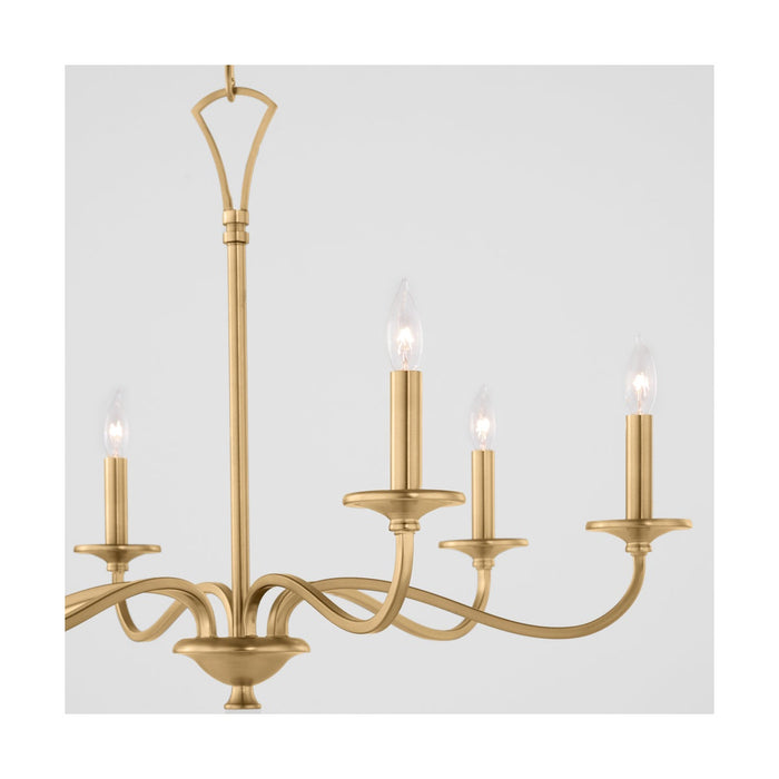MARYSE 6 Light Chandelier - Aged Brass