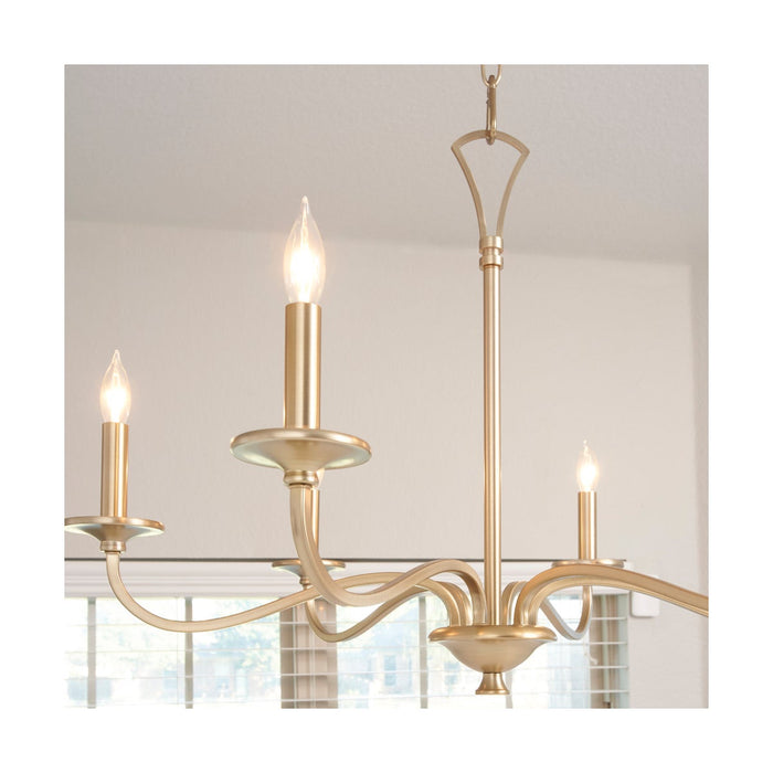 MARYSE 6 Light Chandelier - Aged Brass