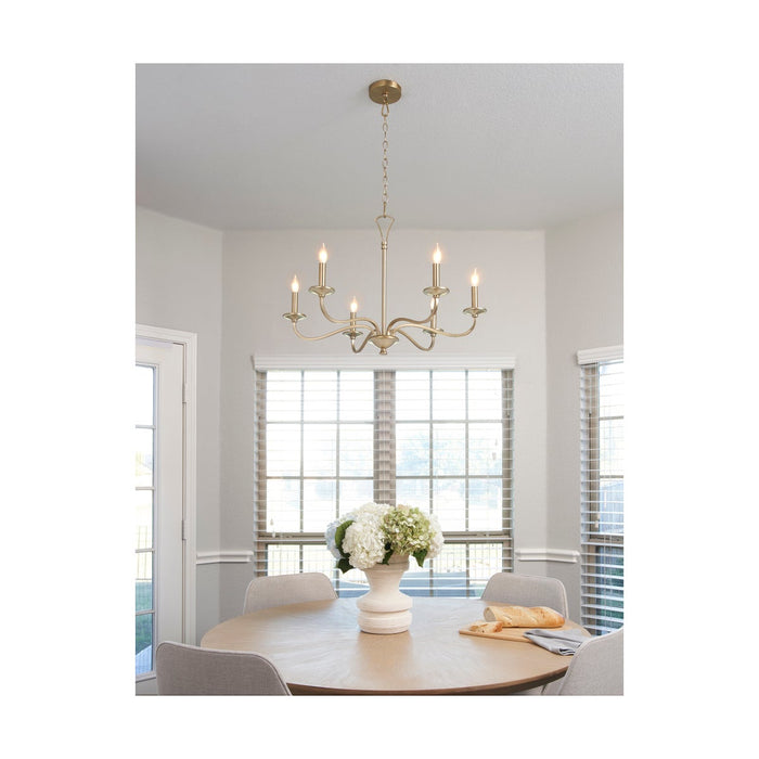 MARYSE 6 Light Chandelier - Aged Brass