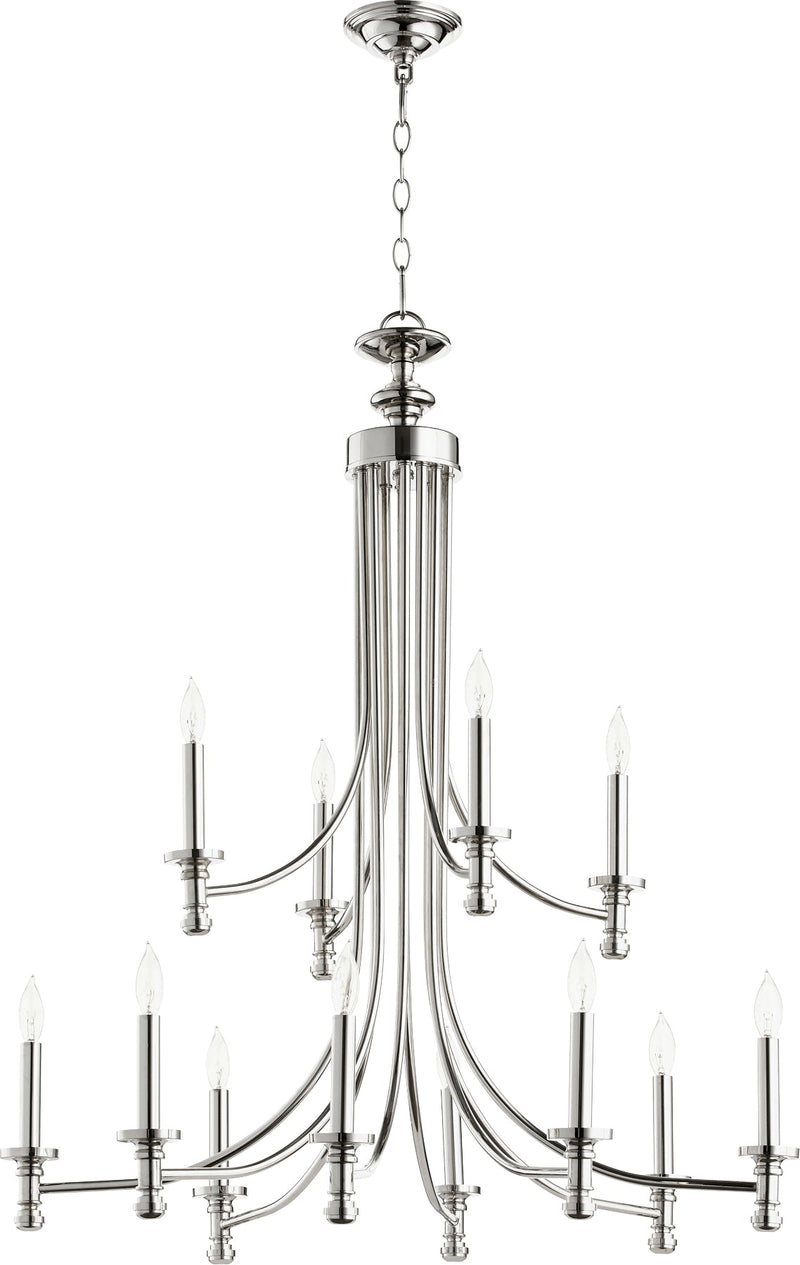 Rossington 12 Light Chandelier - Polished Nickel
