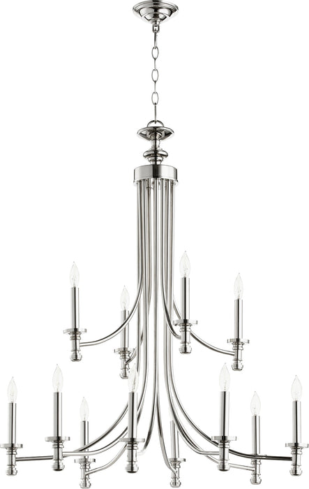 Rossington 12 Light Chandelier - Polished Nickel