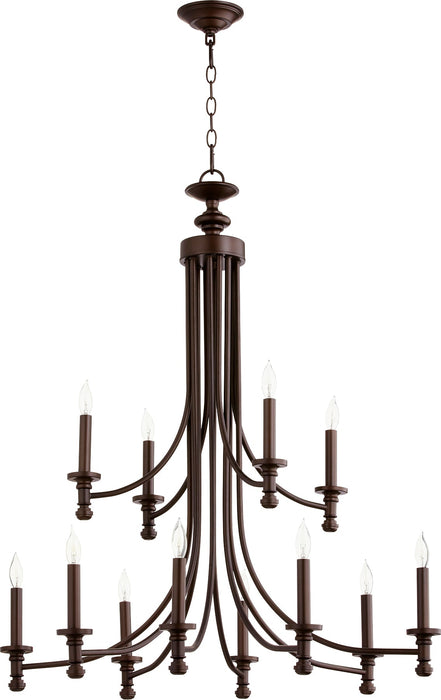 Rossington 12 Light Chandelier - Oiled Bronze