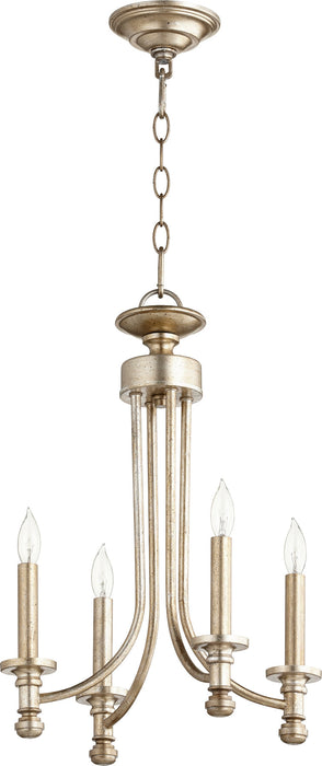 Rossington 4 Light Chandelier - Aged Silver Leaf