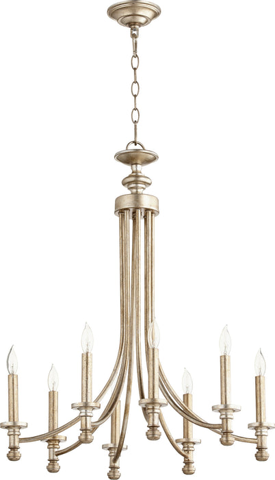 Rossington 8 Light Chandelier - Aged Silver Leaf
