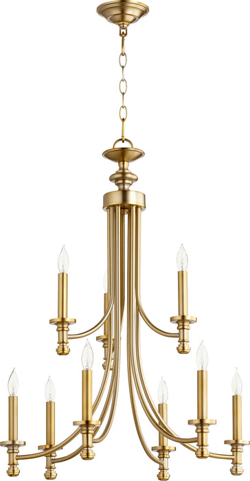 Rossington 6+3 Chandelier - Aged Brass