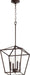 Quorum Home Quorum - 604-4-86 - Four Light Entry Pendant - Oiled Bronze