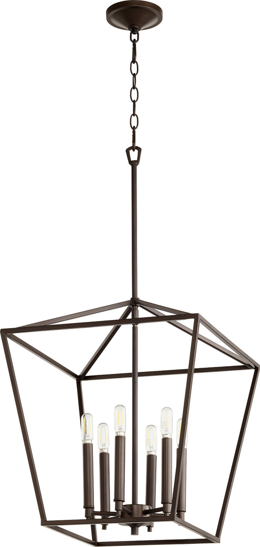 Quorum Home Quorum - 604-6-86 - Six Light Entry Pendant - Oiled Bronze