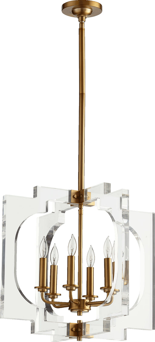 Quorum Home Quorum - 605-6-80 - Six Light Pendant - Aged Brass