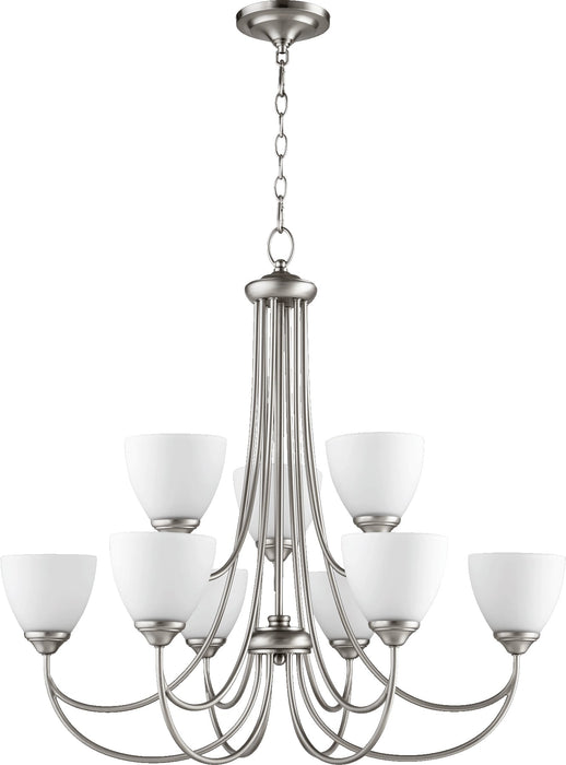 Brooks 9 Light Chandelier - Satin Nickel
