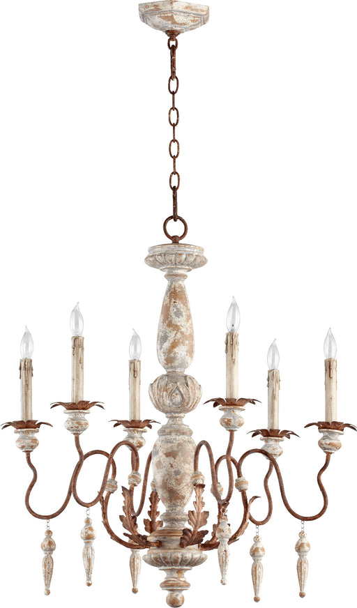 Quorum Home Quorum - 6052-6-56 - Six Light Chandelier - Manchester Grey w/ Rust Accents