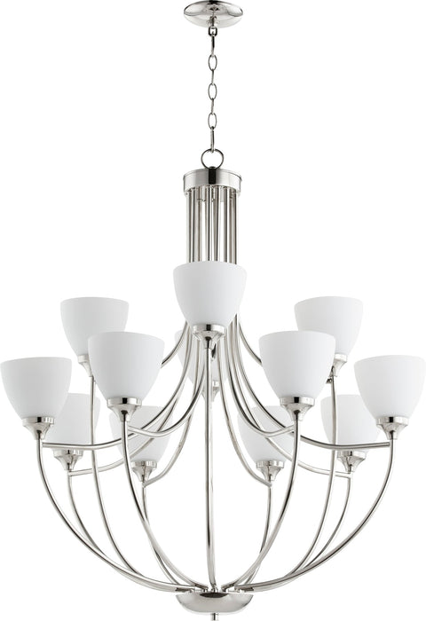 Enclave 12 Light Chandelier - Polished Nickel