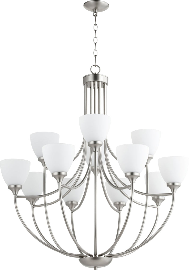 Enclave 12 Light Chandelier - Satin Nickel