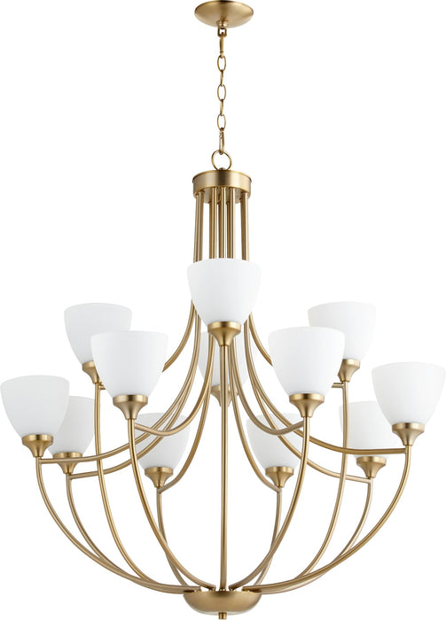Enclave 12 Light Chandelier - Aged Brass