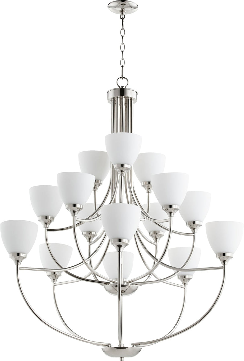 Enclave 15 Light Chandelier - Polished Nickel
