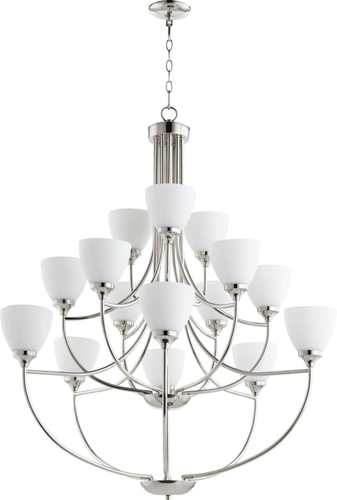 Enclave 15 Light Chandelier - Polished Nickel