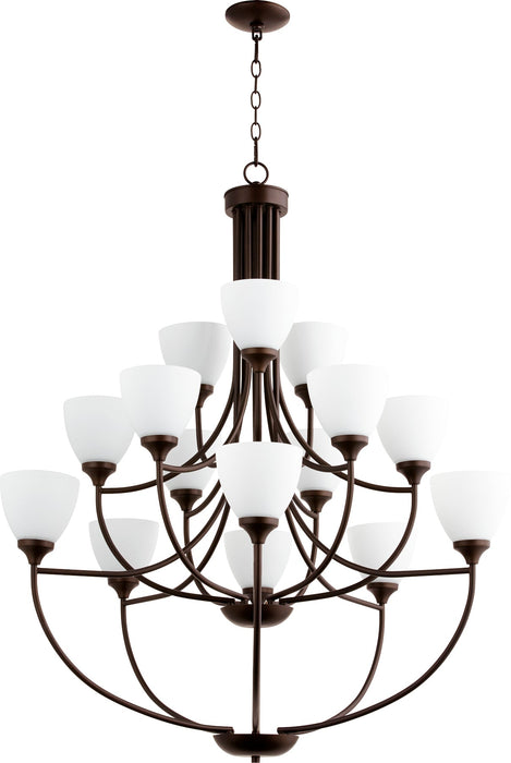 Enclave 15 Light Chandelier - Oiled Bronze