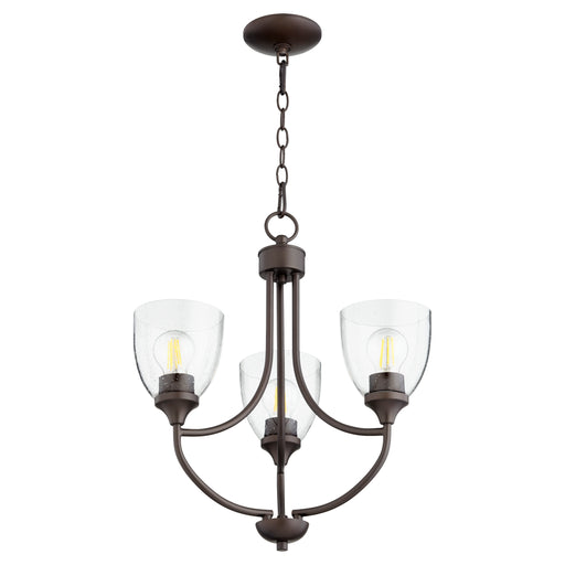 Quorum Home Quorum - 6059-3-286 - Three Light Chandelier - Oiled Bronze w/ Clear/Seeded