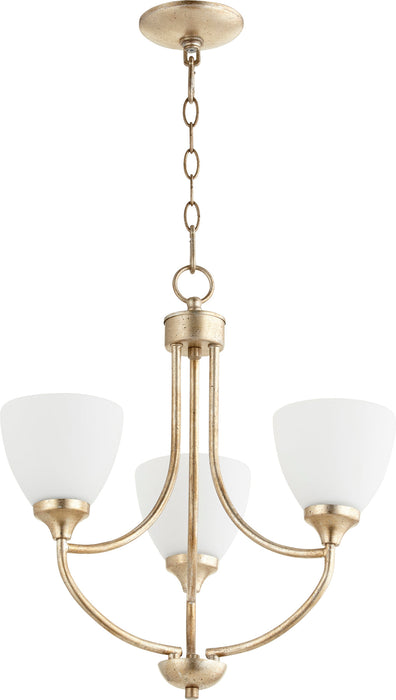 Enclave 3 Light Chandelier - Aged Silver Leaf