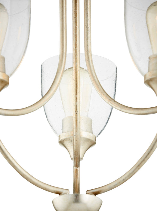 Enclave 3 Light Chandelier - Aged Silver Leaf