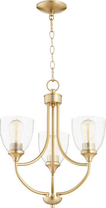 Enclave 3 Light Chandelier - Aged Brass