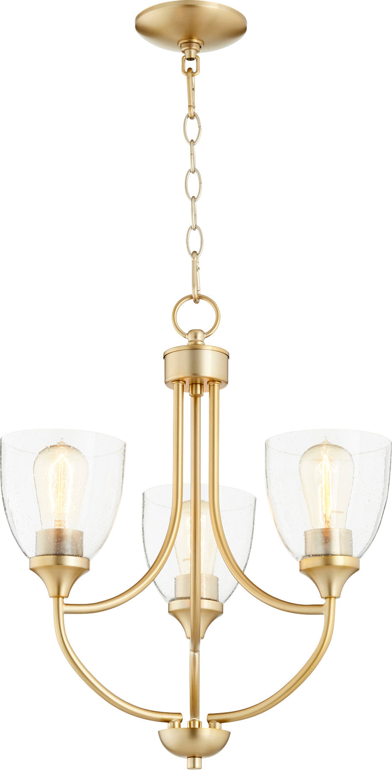 Enclave 3 Light Chandelier - Aged Brass