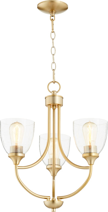 Enclave 3 Light Chandelier - Aged Brass