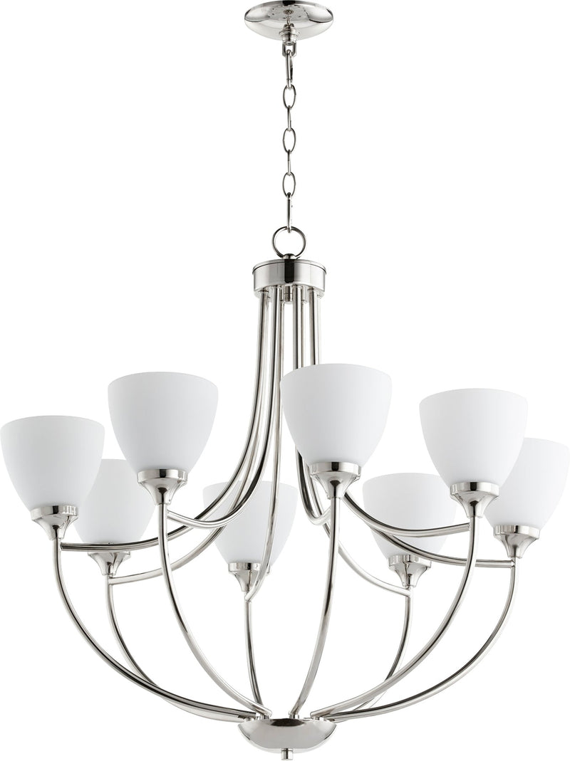 Enclave 8 Light Chandelier - Polished Nickel