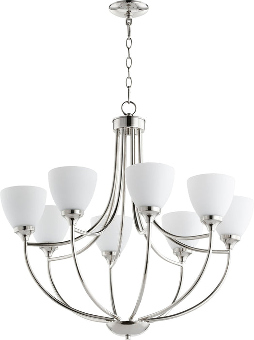 Enclave 8 Light Chandelier - Polished Nickel