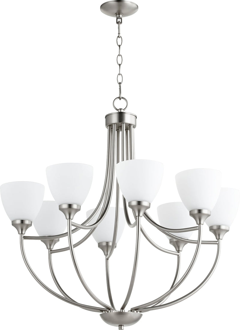Enclave 8 Light Chandelier - Satin Nickel
