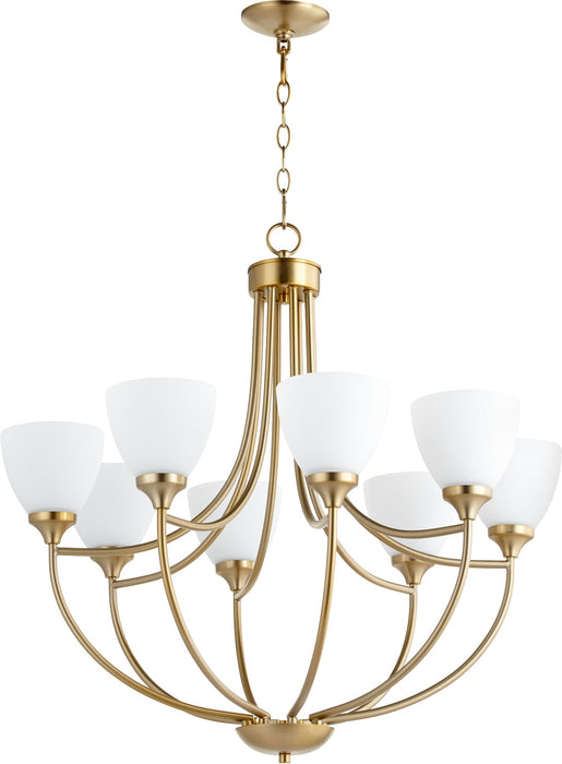 Enclave 8 Light Chandelier - Aged Brass
