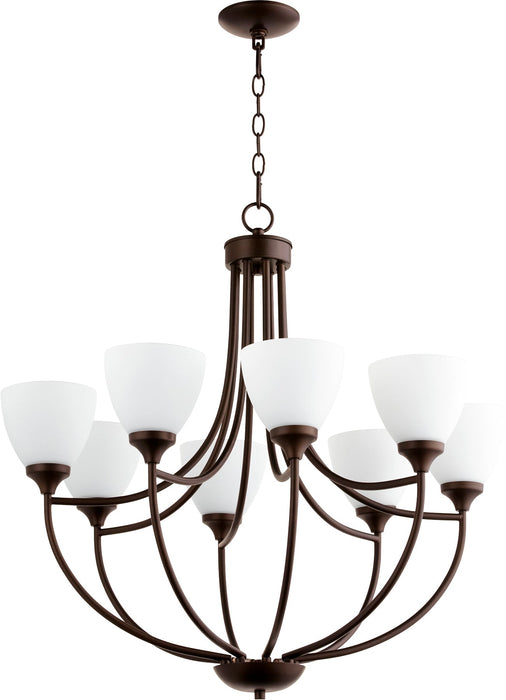 Enclave 8 Light Chandelier - Oiled Bronze