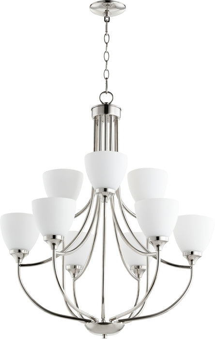 Enclave 9 Light Chandelier - Polished Nickel