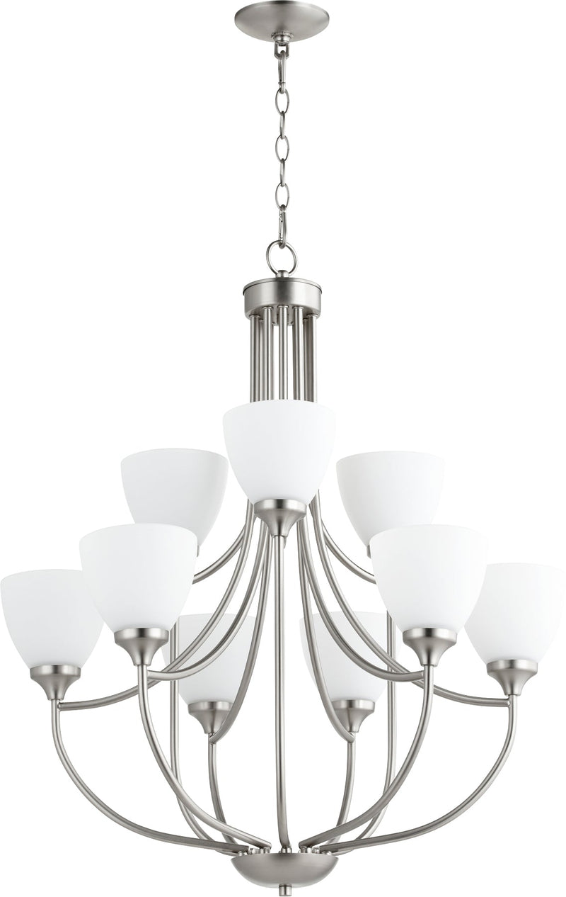 Enclave 9 Light Chandelier - Satin Nickel