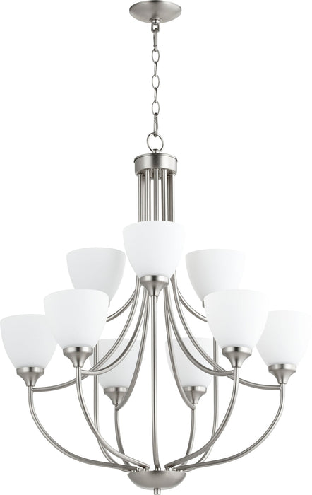 Enclave 9 Light Chandelier - Satin Nickel