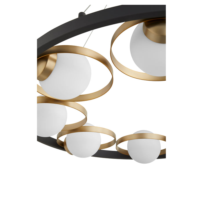 Quorum Home Quorum - 606-8-6980 - Eight Light Chandelier - Textured Black w/ Aged Brass