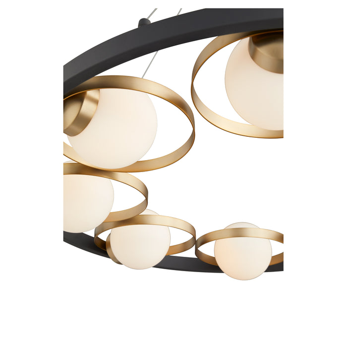 Quorum Home Quorum - 606-8-6980 - Eight Light Chandelier - Textured Black w/ Aged Brass