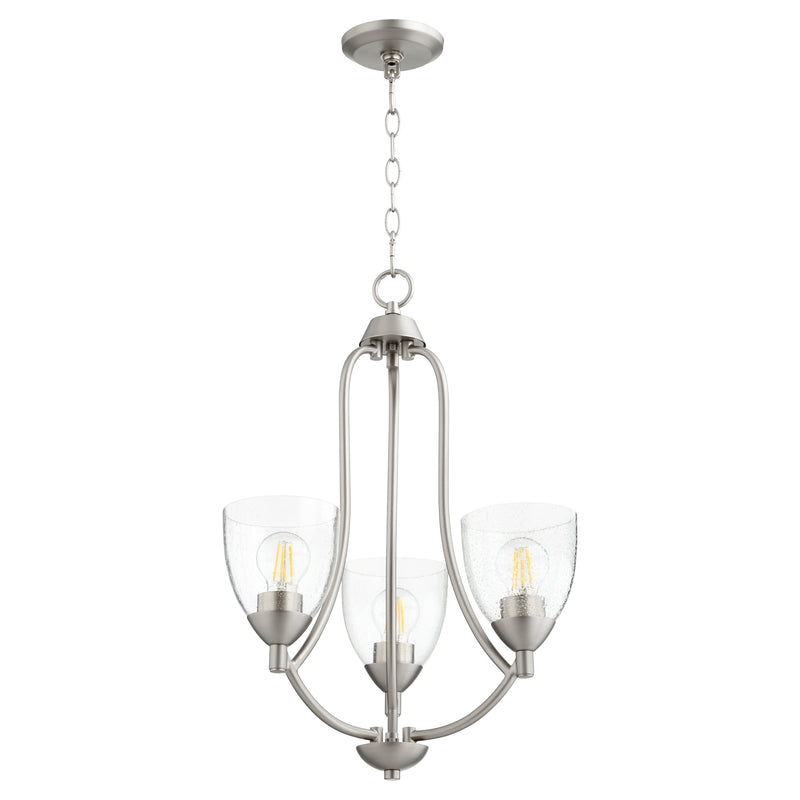 Quorum Home Quorum - 6069-3-265 - Three Light Chandelier - Satin Nickel w/ Clear/Seeded